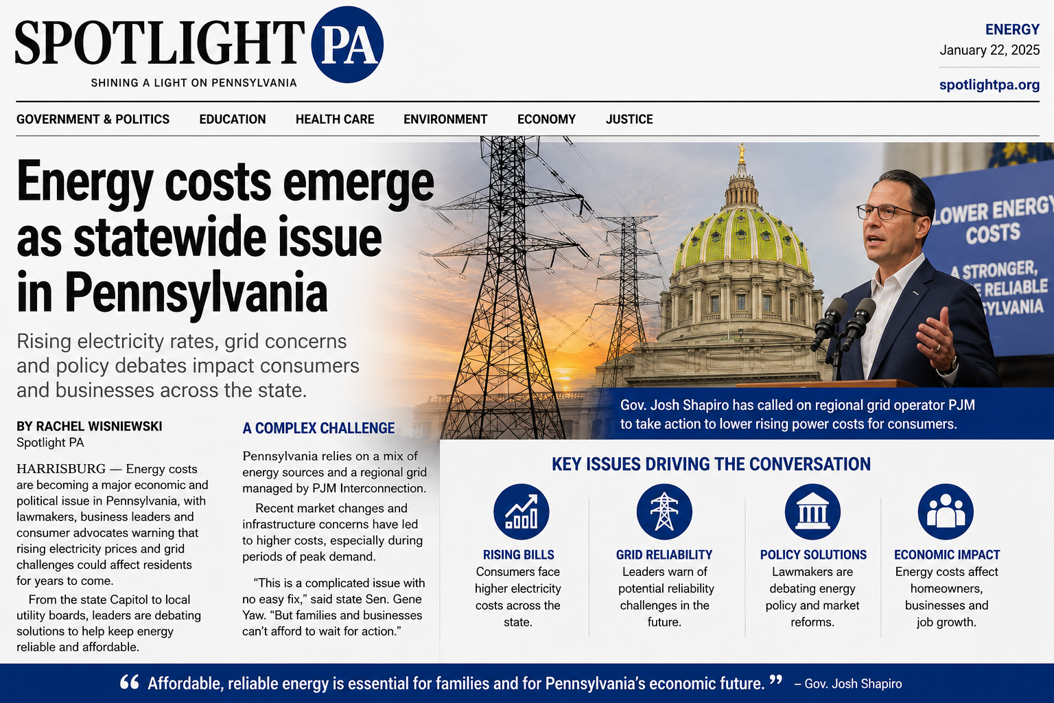 Spotlight PA article: Energy costs emerge as statewide issue in Pennsylvania
